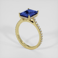 3.86 Ct. Blue Sapphire Ring, 18K Yellow Gold 2