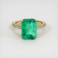 3.70 Ct. Emerald Ring, 18K Yellow Gold 1