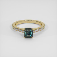 1.78 Ct. Bluish Green Sapphire Ring, 18K Yellow Gold 1