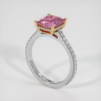 3.37 Ct. Pink Sapphire Ring, 14K Yellow & White 2