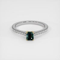 0.74 Ct. Sapphire Ring, 18K Yellow & White 1