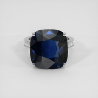 15.18 Ct. Blue Sapphire Ring, Platinum 950 1