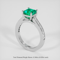 1.13 Ct. Emerald Ring, Platinum 950 2