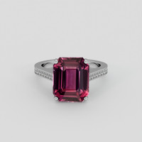 7.18 Ct. Reddish Pink Sapphire Ring, Platinum 950 1