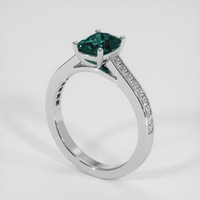 1.36 Ct. Bluish Green Sapphire Ring, Platinum 950 2
