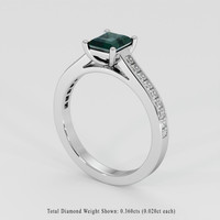 0.88 Ct. Bluish Green Sapphire Ring, 14K White Gold 2