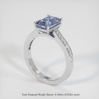 3.65 Ct. Blue Sapphire Ring, 14K White Gold 2