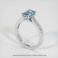 2.32 Ct. Greyish Blue Sapphire Ring, 14K White Gold 2