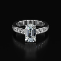 3.57 Ct. White Sapphire Ring, 14K White Gold 1