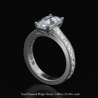 3.57 Ct. White Sapphire Ring, 14K White Gold 2