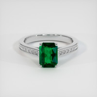 1.37 Ct. Emerald Ring, 18K White Gold 1