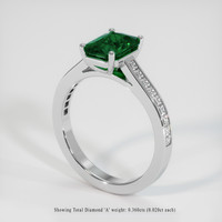 1.37 Ct. Emerald Ring, 18K White Gold 2