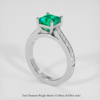 1.13 Ct. Emerald Ring, 18K White Gold 2