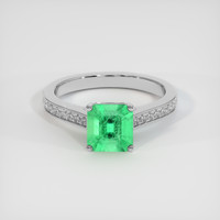 1.19 Ct. Emerald Ring, 18K White Gold 1