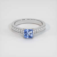 0.79 Ct. Sapphire Ring, 18K White Gold 1