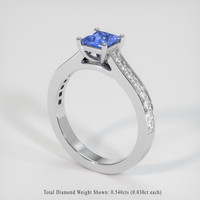 0.79 Ct. Sapphire Ring, 18K White Gold 2