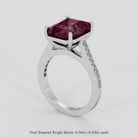 7.18 Ct. Reddish Pink Sapphire Ring, 18K White Gold 2
