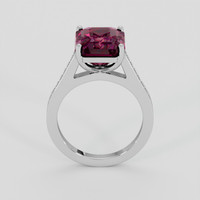 7.18 Ct. Reddish Pink Sapphire Ring, 18K White Gold 3