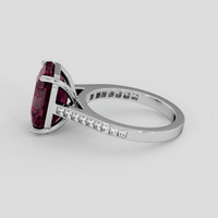 7.18 Ct. Reddish Pink Sapphire Ring, 18K White Gold 4