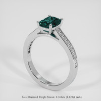 1.36 Ct. Bluish Green Sapphire Ring, 18K White Gold 2