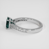 1.36 Ct. Bluish Green Sapphire Ring, 18K White Gold 4