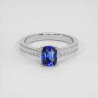 1.09 Ct. Blue Sapphire Ring, 18K White Gold 1