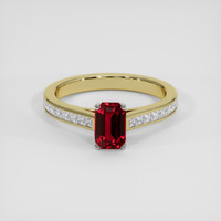 1.01 Ct. Ruby Ring, 18K White & Yellow 1