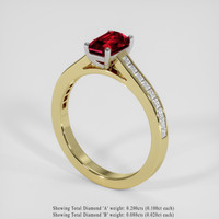 1.01 Ct. Ruby Ring, 18K White & Yellow 2