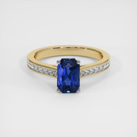 1.64 Ct. Blue Sapphire Ring, 18K White & Yellow 1