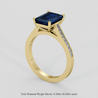 3.52 Ct. Blue Sapphire Ring, 14K Yellow Gold 2