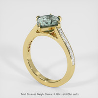2.44 Ct. Greenish Blue Sapphire Ring, 14K Yellow Gold 2