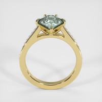 2.44 Ct. Greenish Blue Sapphire Ring, 14K Yellow Gold 3