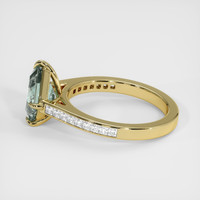 2.44 Ct. Greenish Blue Sapphire Ring, 14K Yellow Gold 4