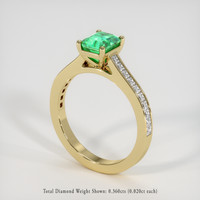 0.93 Ct. Emerald Ring, 18K Yellow Gold 2