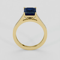 3.52 Ct. Blue Sapphire Ring, 18K Yellow Gold 3