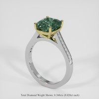 5.50 Ct. Bluish Green Sapphire Ring, 14K Yellow & White 2