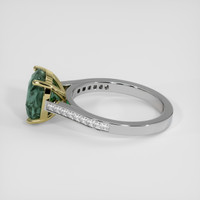 5.50 Ct. Bluish Green Sapphire Ring, 18K Yellow & White 4