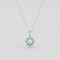 1.06 Ct. Green Beryl Pendant, Platinum 950 1