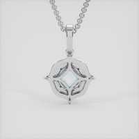 3.00 Ct. Greyish Blue Sapphire Pendant, Platinum 950 4