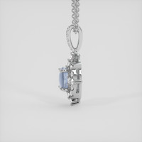 3.00 Ct. Greyish Blue Sapphire Pendant, 18K White Gold 3
