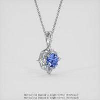 1.87 Ct. Blue Sapphire Pendant, 18K White Gold 2