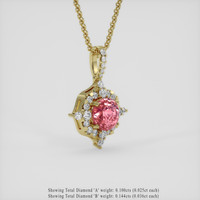 3.07 Ct. Padparadscha Sapphire Pendant, 14K Yellow Gold 2