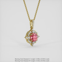 3.07 Ct. Padparadscha Sapphire Pendant, 18K Yellow Gold 2