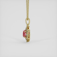 3.07 Ct. Padparadscha Sapphire Pendant, 18K Yellow Gold 3