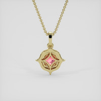 3.07 Ct. Padparadscha Sapphire Pendant, 18K Yellow Gold 4
