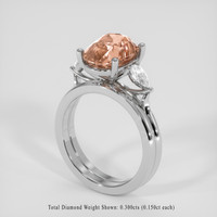 4.16 Ct. Padparadscha Sapphire Ring, Platinum 950 2