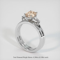 1.99 Ct. Padparadscha Sapphire Ring, 10K White Gold 2