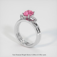 1.74 Ct. Padparadscha Sapphire Ring, 14K White Gold 2