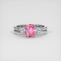 1.74 Ct. Padparadscha Sapphire Ring, 18K White Gold 1