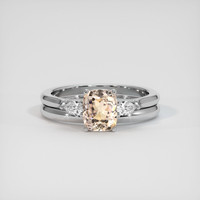 1.99 Ct. Padparadscha Sapphire Ring, 18K White Gold 1